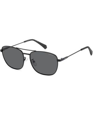 Polaroid Pld 4172/G/S/X 003/M9 Sunglasses Metal Squared Polarized - Black