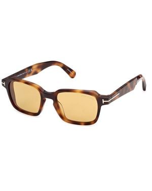 Tom Ford Ft1359 Ezra-02 53E Sunglasses Acetate Squared Normal - Black