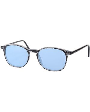 Italia Independent 5704 Eyecare Camo/Azzurro Outlet Sunglasses Acetate Light Round Polarized - Blue