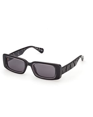 MAX&Co. Mo0156 01A Sunglasses Injected Smoke Squared Normal - Black