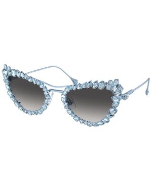 Swarovski Sk7011 40198G Sunglasses Metal Geometric Normal Shaded - Blue