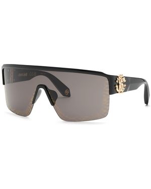 Roberto Cavalli Src037M Z42L Sunglasses Injected Fumo Mask Normal Specchiato - Black