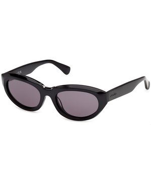 Max Mara Mm0203 01A Sunglasses Smoke Geometric Normal - Black