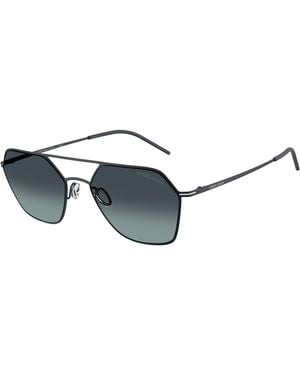 Giorgio Armani Ar6185 343719 Sunglasses Metal Squared Normal Nuanced - Black