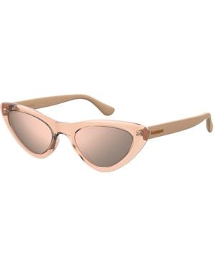 Havaianas Pipa 9R6/0J Sunglasses Plastic Cat Eye Mirror - Black