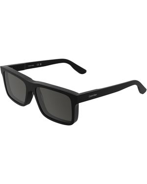 Calvin Klein Ck25535S 001 Sunglasses Acetate Smoke Squared Normal - Black