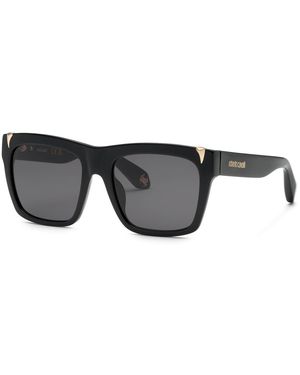 Roberto Cavalli Src126V 700Y Sunglasses Acetate Smoke Squared Normal - Black