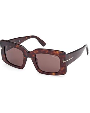 Tom Ford Ft1188 Brigitta 52E Sunglasses Acetate Squared Normal - Black