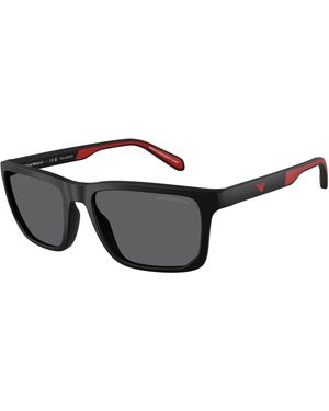 Emporio Armani Ea4219 5001T3 Sunglasses Injected Squared Polarized - Black