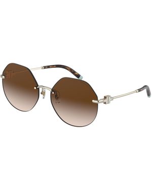 Tiffany & Co. Tf3077 60213B Sunglasses Metal Geometric Normal Shaded - Black