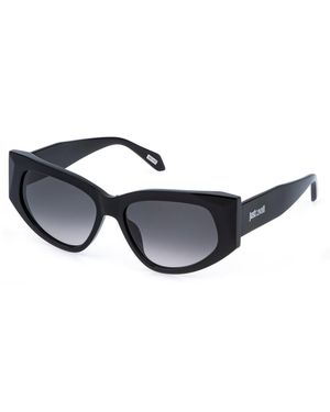 Just Cavalli Sjc169 700 Sunglasses Acetate Smoke Cat Eye Normal Nuanced - Black