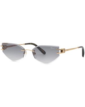 Chopard Schm60S 300 Sunglasses Metal Smoke Geometric Anti-Glare Nuanced - Black