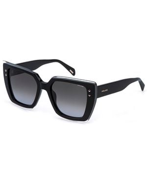 Police Splr98 Daydream 2 01En Sunglasses Acetate Smoke Butterfly Normal Nuanced - Black