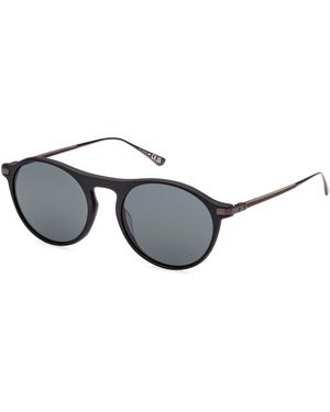 Web We0346 02D Sunglasses Acetate Smoke Round Polarized - Black