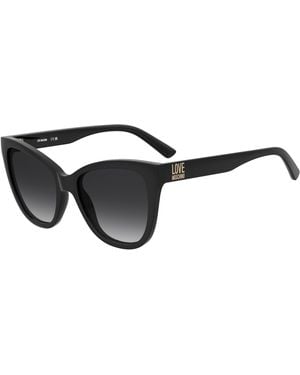Moschino Mol097/S 807/9O Sunglasses Acetate Cat Eye Normal Shaded - Black