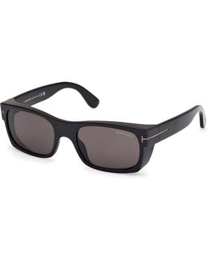 Tom Ford Ft1181-N Juan 01A Sunglasses Acetate Smoke Squared Normal - Black