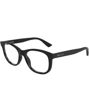 McQueen Am0568O 007 Optical Frames Acetate Transparent Cat Eye - Black