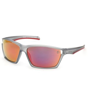 Timberland Tb00055 20D Sunglasses Injected Smoke Squared Polarized - Black