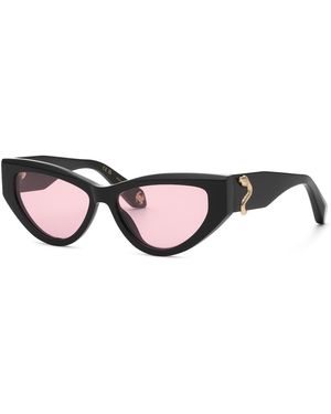 Roberto Cavalli Src184 700Y Sunglasses Acetate Cat Eye Normal - Black