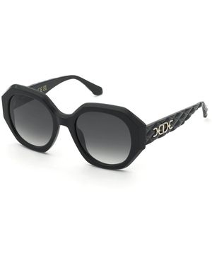 Twinset Stw111 700 Sunglasses Acetate Smoke Geometric Normal Nuanced - Black