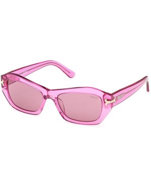 PUCCI Ep0235 75S Sunglasses Acetate Bordeaux Geometric Normal - Pink