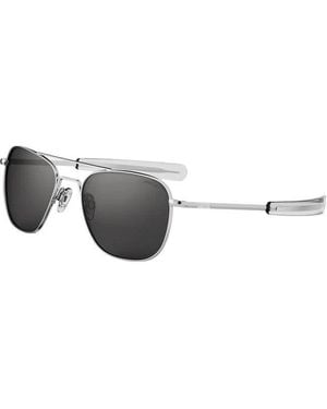 Randolph Engineering Af075 Bright Chrome Outlet Sunglasses Metal Squared Normal - Black