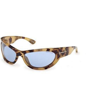 Tom Ford Ft1365 Leona-02 56V Sunglasses Injected Cat Eye Normal - Black