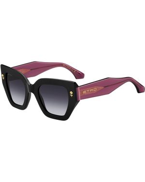 Etro 0010/S Hk8/9O Sunglasses Acetate Squared Normal Shaded - Black