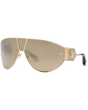 Roberto Cavalli Src093 300G Sunglasses Metal Mask Normal Mirror - Black