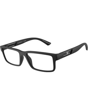 Emporio Armani Ea3278 5001 Optical Frames Injected Transparent Squared Normal - Black