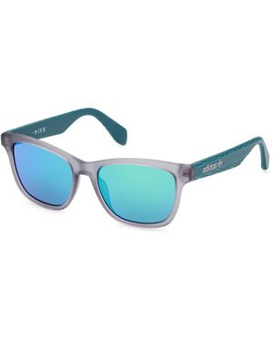 adidas Or0069 20Q Sunglasses Injected Squared Normal Mirror - Blue