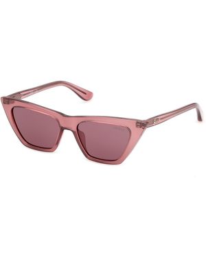 Guess Gu00315 74S Sunglasses Injected Bordeaux Cat Eye Normal - Pink