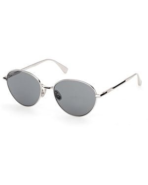 Max Mara Mm0200 16A Sunglasses Metal Smoke Round Normal - Black