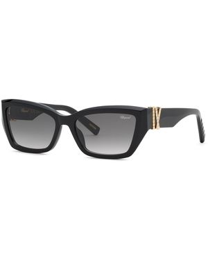 Chopard Sch416S 700S Sunglasses Acetate Smoke Squared Anti-Glare Nuanced - Black
