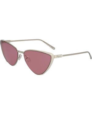Ferragamo Sf206S 41101 739 Sunglasses Metal Cat Eye Normal - Black