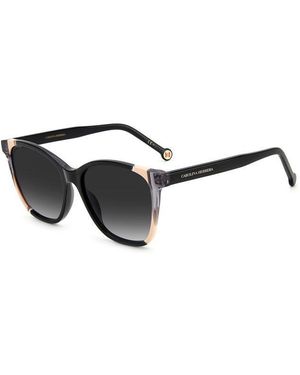 Carolina Herrera Ch 0061/S Kdx/9O Sunglasses Plastic Round Shaded - Black