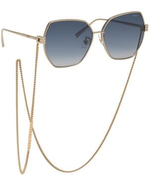 Chopard Ikchl28 08Fe Sunglasses Metal Geometric Anti-Glare Shaded - Blue