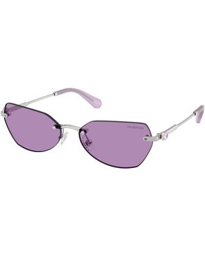 Swarovski Sk7038 400169 Sunglasses Metal Geometric Normal - Purple