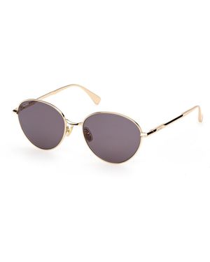 Max Mara Mm0200 30A Sunglasses Metal Smoke Round Normal - Metallic
