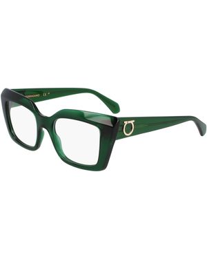 Ferragamo Sf3008 317 Optical Frames Acetate Squared Normal - Green