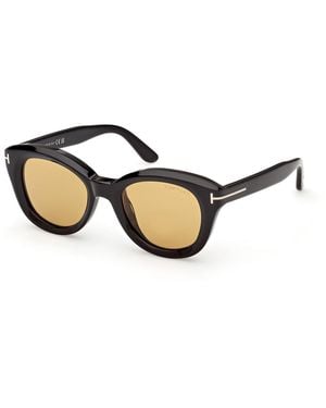 Tom Ford Ft1344 Nika-02 01E Sunglasses Acetate Round Normal - Black