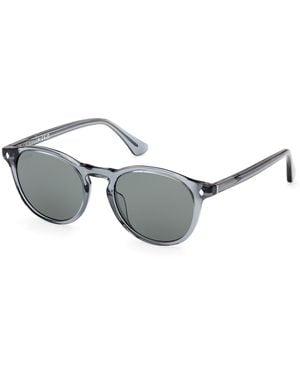 Web We0328 84A Sunglasses Acetate Smoke Round Normal - Black