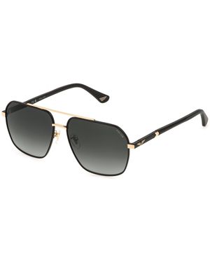 Police Splq85 New Crossroads 4 302 Sunglasses Metal Smoke Geometric Normal Nuanced - Black