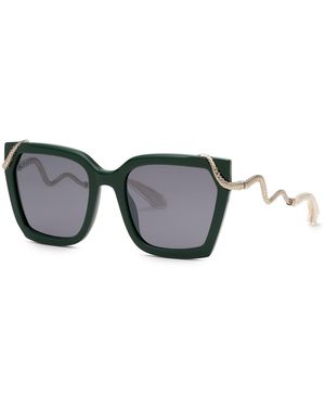 Roberto Cavalli Src034M D80X Sunglasses Acetate Smoke Butterfly Normal Mirror - Black
