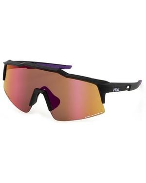 Fila Sfi516 U28V Sunglasses Injected Mask Water -Repellent Mirror - Black
