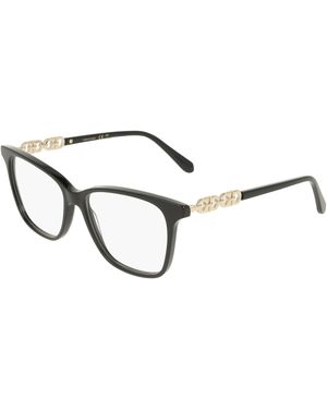 Ferragamo Sf3064 001 Optical Frames Acetate Squared Normal - Black
