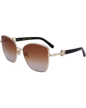 Ferragamo Sf312Sr 745 Sunglasses Metal Normal Normal - Black
