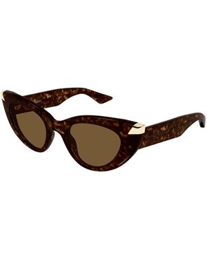 McQueen Am0442S 003 Sunglasses Acetate Cat Eye - Black