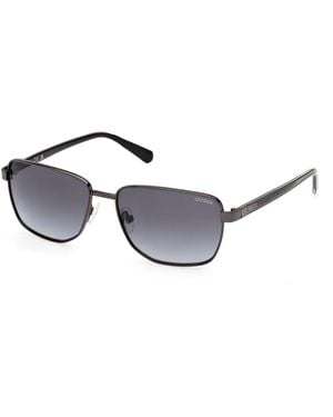 Guess Gu00312 07B Sunglasses Metal Smoke Squared Normal - Black