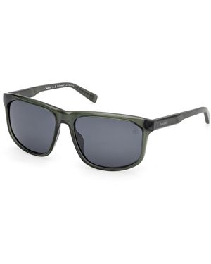 Timberland Tb00036-H 96D Sunglasses Injected Smoke Squared Polarized - Black